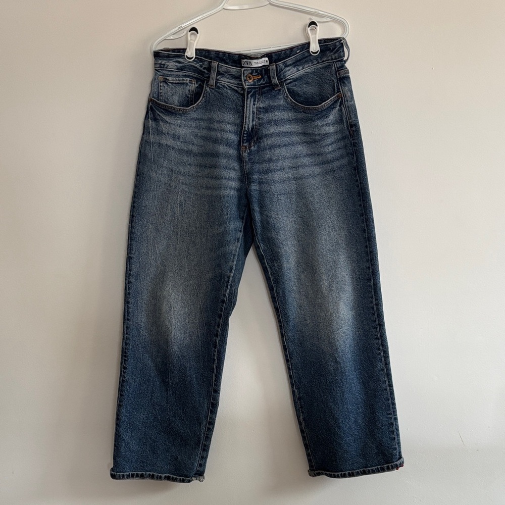 Zara Dark Blue Straight Leg Jeans - size 6